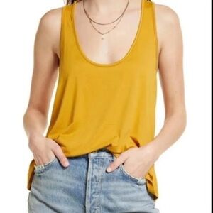 New Free People Gold Yellow Everyday Tank Top in Robin | Size Small